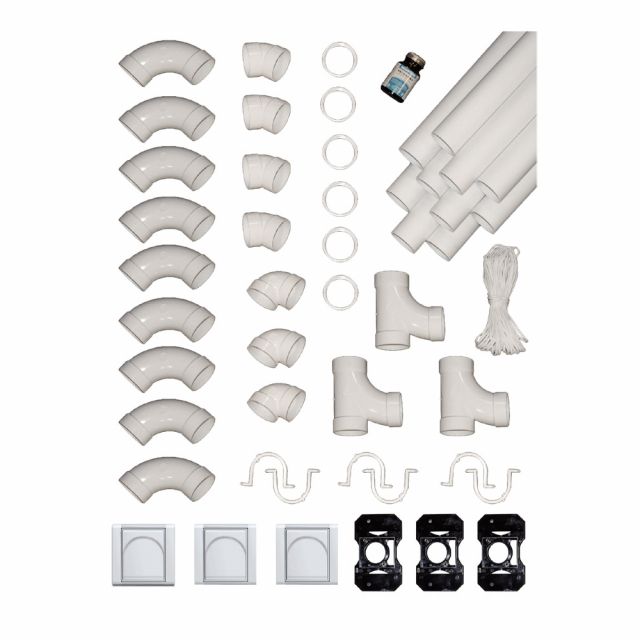 Installation kit - 3 vacuum inlets, 18 m pipe - KIT-NEW-3-ABB-PROMO