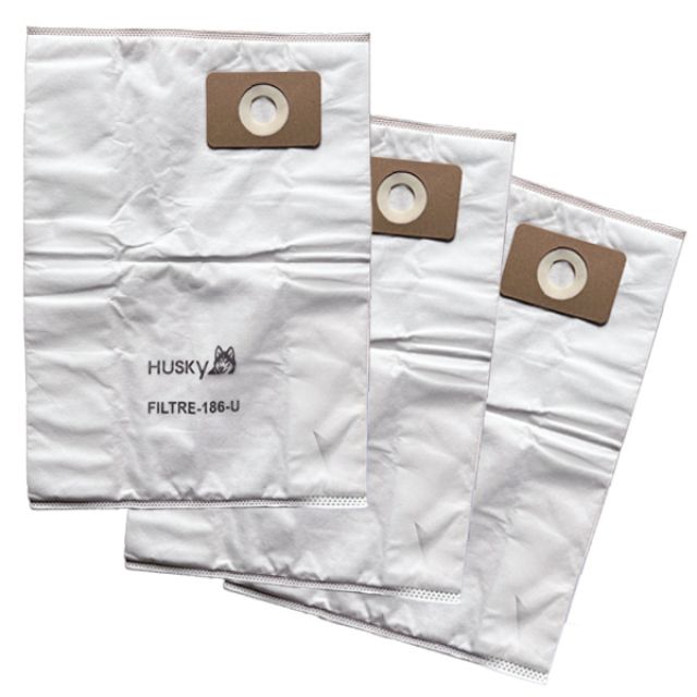 Original universal FILTRE 186 U filter bag, 3 pcs, for HUSKY central vacuum - FILTRE-186-3-U