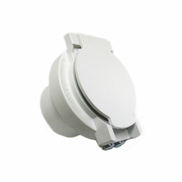 White utility inlet with electrical contacts - TUY-296